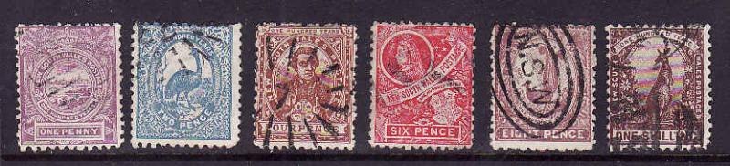 Australian States-NSW-Sc#77-82-used set -1888-89