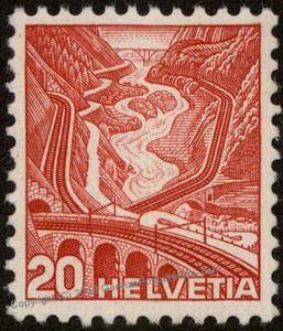 Switzerland Swiss Scenery Zumstein 205Az Grilled Gum Stamp 59188