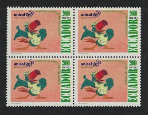 Ecuador Bird UNICEF Block of 4 1996 MNH SG#2270