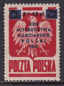 Poland 1947 Sc B54 Zakopane Ski Championship Meet Stamp MH