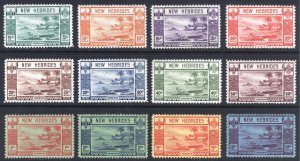 New Hebrides 1938 5c-10fr Beach Wmk Script CA Scott 50-61 SG 52-63 MVLH Cat$367