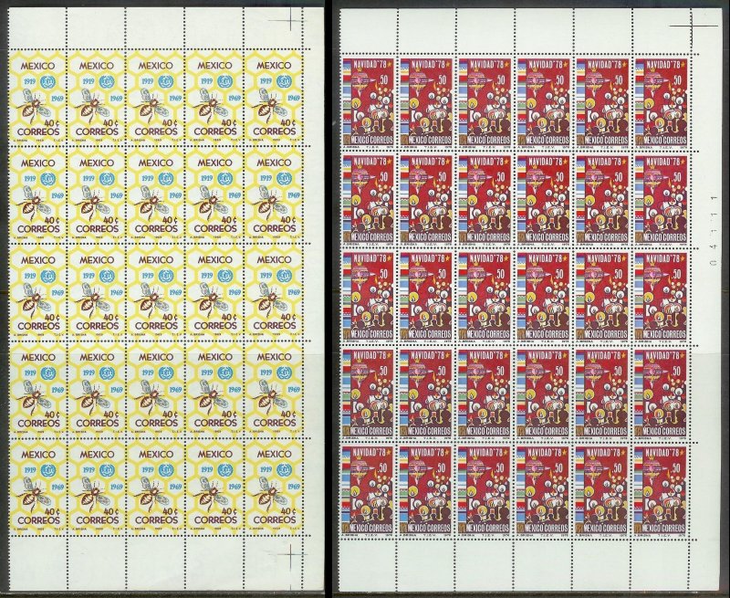 MEXICO (189) Partial Sheets 4350+ Stamps All Mint Never Hinged Huge selection!