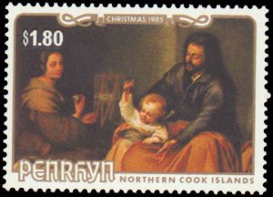 Penrhyn Islands #327-329, Complete Set(3), 1985, Art, Christmas, Never Hinged