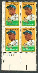 2016 Jackie Robinson MNH plate block LL