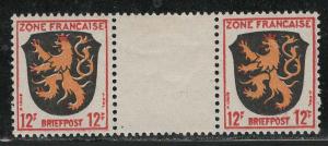 Germany - under French occupation - Scott # 4N6, mint nh, gutter pair