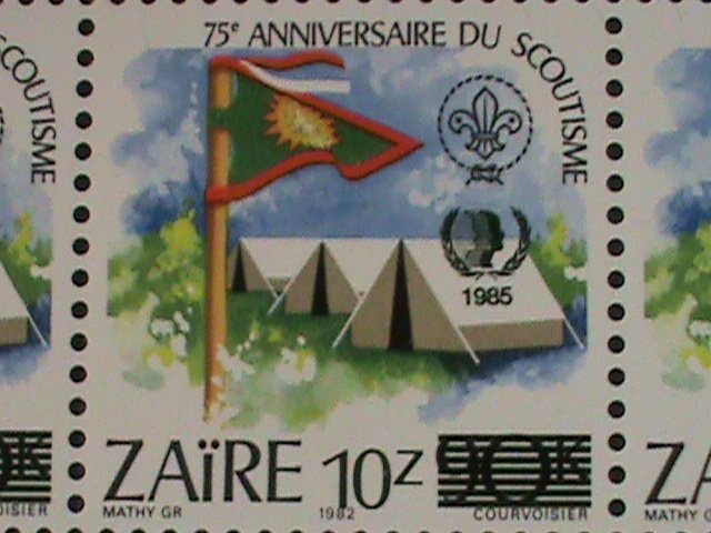 ZAIRE-1982-11207-1213 SCOUTING YEAR COMPLETE   MNH STRIPS OF 4 SETS-VERY FINE