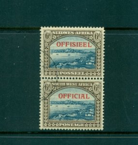 South West Africa - Sc# O22. 1945 6p Official. Used Pair. $70.00.