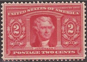 US Stamp - 1904 2c Louisiana Purchase Exposition, Jefferson - Stamp MNH #324