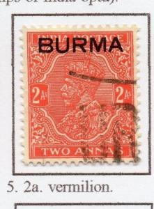 Burma 1937 GV Early Issue Fine Used 2a. Optd 228484
