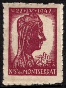 1947 Montserrat Charity Poster Stamp Our Lady (Virgin) of Montserrat MNH