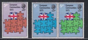 Great Britian # 685-687, Entry into the European Community, Mint NH, 1/2 Cat.