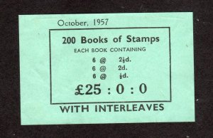 BOOKLET PACKAGING FOR OCTOBER 1957 2/6 BOOKLET