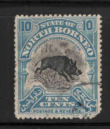 North Borneo Scott 144 Used perf 14 1922 rounded corner