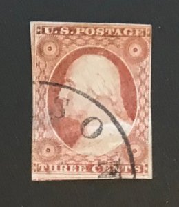 1855 Sc 11A var, 2 extra vert lines outside left frame line, small deep thin @ L