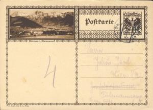 AUTRICHE / AUSTRIA 1927 MiP278a 10Gr dark brown postal card (ADMONT) Used Vienna