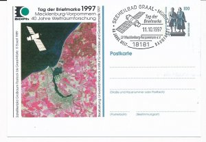 D122358 Stamp Day 1997 Space Satellite Postal Stationery Germany