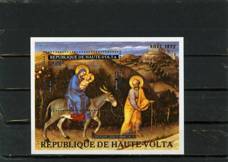 UPPER VOLTA 1972 Sc#C134 CHRISTMAS PAINTINGS S/S MNH 