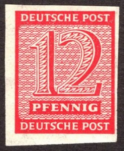 1945, Germany, Soviet Occupation of West Saxony 12pf, MNH, Sc 14N7a