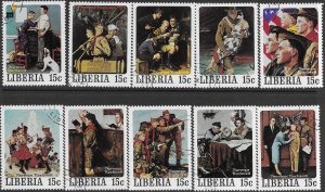 Liberia #855  Used. Complete Set of Norman Rockwell. Scouts.