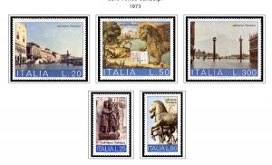 COLOR PRINTED ITALY 1966-1989 STAMP ALBUM PAGES (79 illustrated pages)