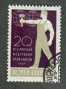 Russia 3091 Worker and Globe used single