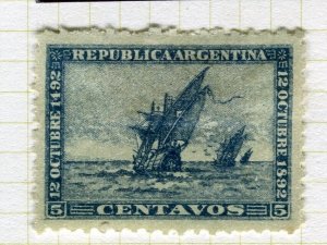 ARGENTINA; 1892 early America Discovery issue Mint hinged Shade of 5c. value