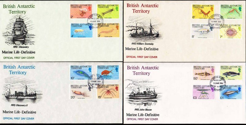 British Antarctic Territory Scott 102-116 Unaddressed.