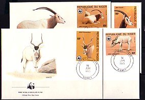 Niger, Scott cat. 688-691. W.W.F issue. 4 First day covers. ^