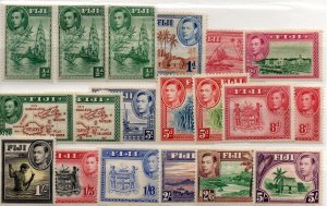 Fiji 117, 117c-d,118-126, 126a, 127-133 Mostly Mint Hinged