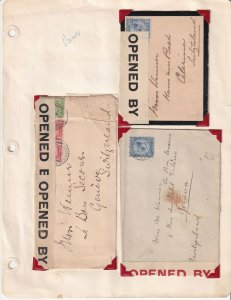 GREAT BRITAIN GEORGE V POSTAL STATIONERY COLLECTION LOT x3 CENSORED