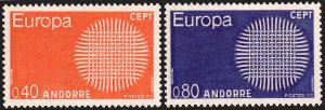 Andorra (French) #196-197  MNH - Europa (1970)