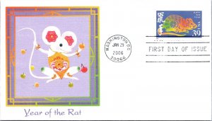 FDC 2006 SC #3997 Year Of The Rat - Washington DC - Single - J1037