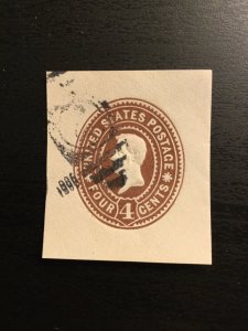 US SC# U371 Lincoln Cut Square Used