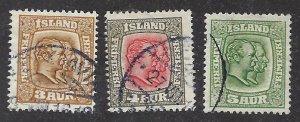 Iceland SC#100-102 Used Fine...Fill key spots!