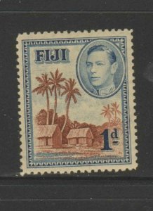 FIJI #118  1938  1p KING GEORGE V & FIJJIAN VILLAGE  MINT  VF LH  O.G  aa