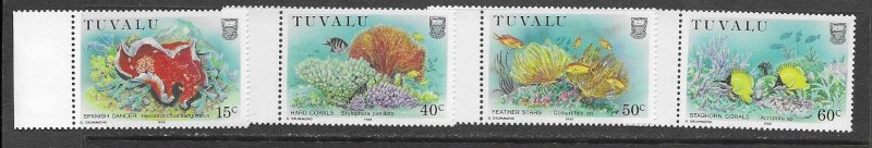 Tuvalu 465-8 MNH Sea Life set cpl.  x 10, vf. 2022 CV $ 53.50