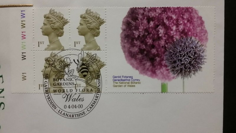 GB FDC SG2124bl UIPW38 4x 1st Booklet Pane CYL W1 Botanic Garden Label SHS 