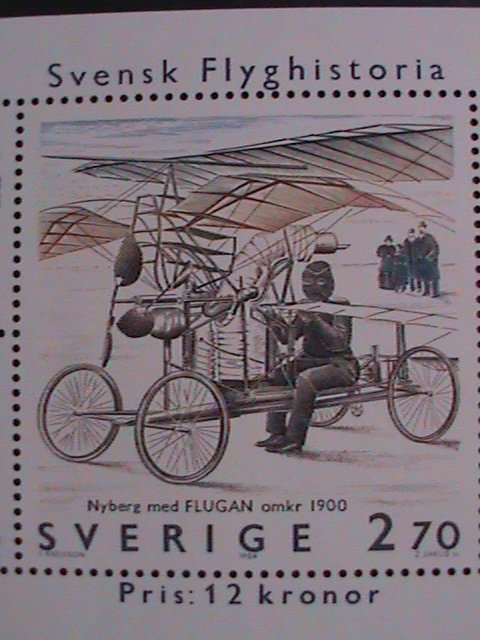 SWEDEN-1984 SC#1516- HISTORY OF AVIATION-MNH S/S WE SHIP TO WORLD WIDE.VF