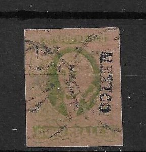 MEXICO 1861 8r green on red-brown fine used - 37923
