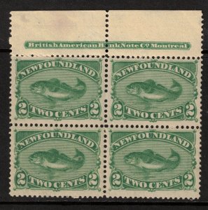 Newfoundland #47 Very Fine Never Hinged Plate Block - Beautiful Rich Color