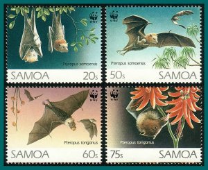 Samoa 1993 Bats, MNH  #827-830,SG898-SG901