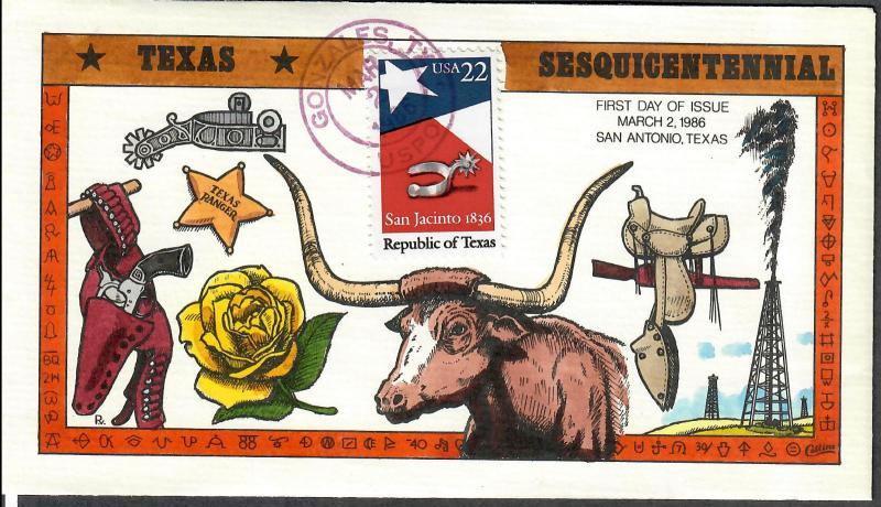 US Collins FDC SC#2204 Texas