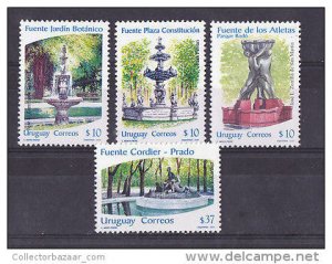 FOUNTAIN WATER SCULPTURE URUGUAY Sc#2107-10 CV$7 MNH STAMP