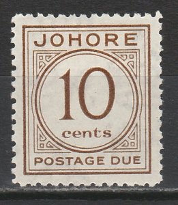 JOHORE 1938 POSTAGE DUE 10C