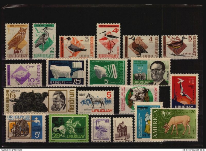 Uruguay Fauna stamp collection lot bird wild cattle horse1890/1990 MNH cv +$100
