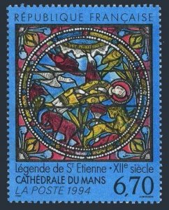 France 2402,MNH.Michel 3005. Window,St Julian's Cathedral,Le Mans.1994.