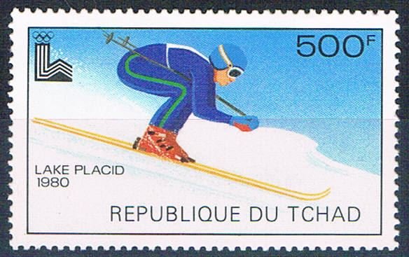 Chad 386 MNH Skier 1979 (HV0270)