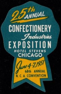 1951 US Poster Stamp 25th Annual Confectionery Industries Exposition Unused