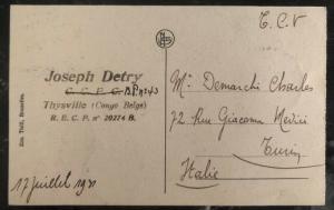 1931 Thysville Belgian Congo RPPC Postcard Cover To Turin Italy River View