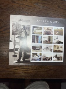 SCOTT# 5212 PANE OF 12 ANDREW WYETH STAMPS FOREVER MNH-2017